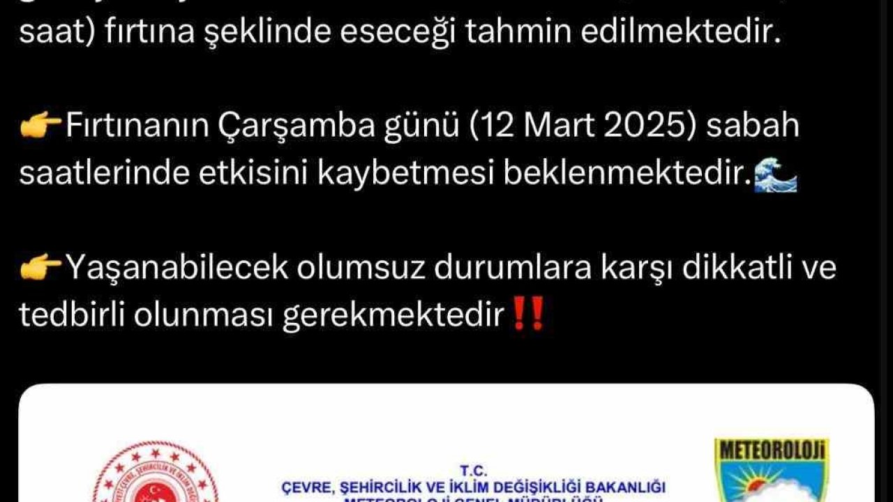 Sakarya’nın sahil kesimleri için fırtına uyarısı