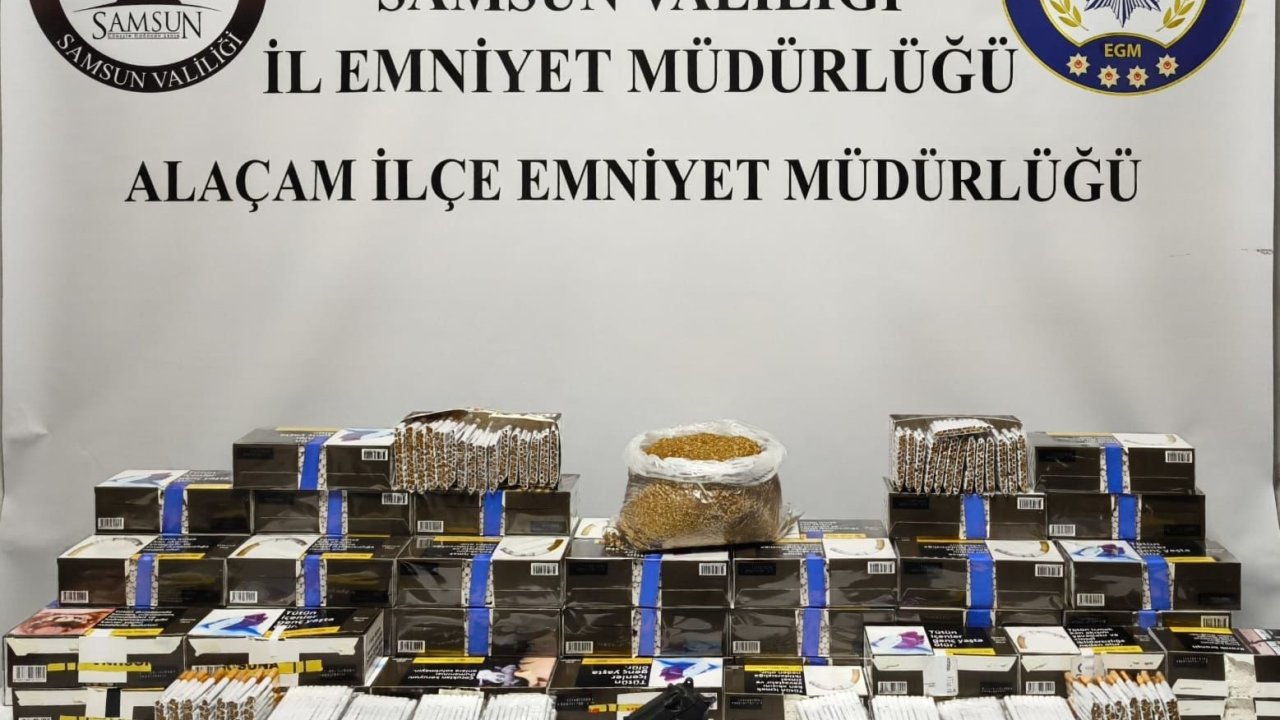 Alaçam’da kaçak makaron ele geçirildi
