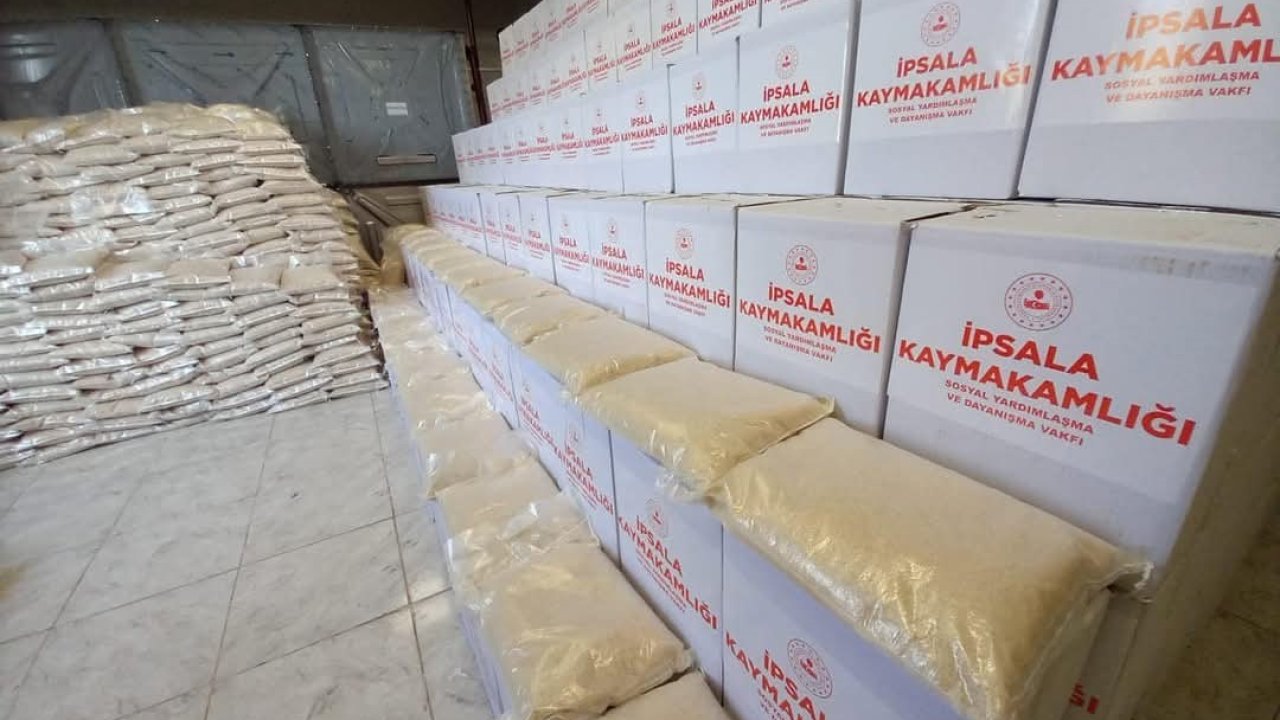 Bin aileye Ramazan kolisi ve 5 ton İpsala pirinci dağıtımı başladı