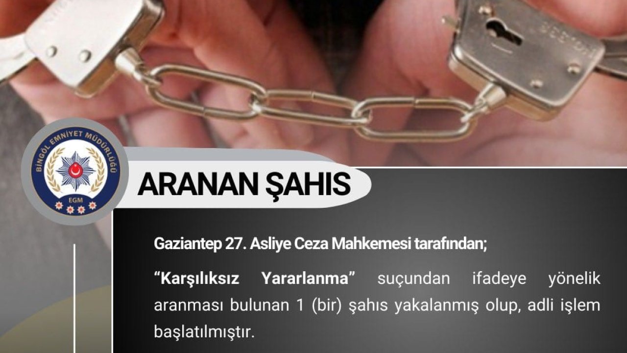 Bingöl’de aranan 3 şüpheli yakalandı