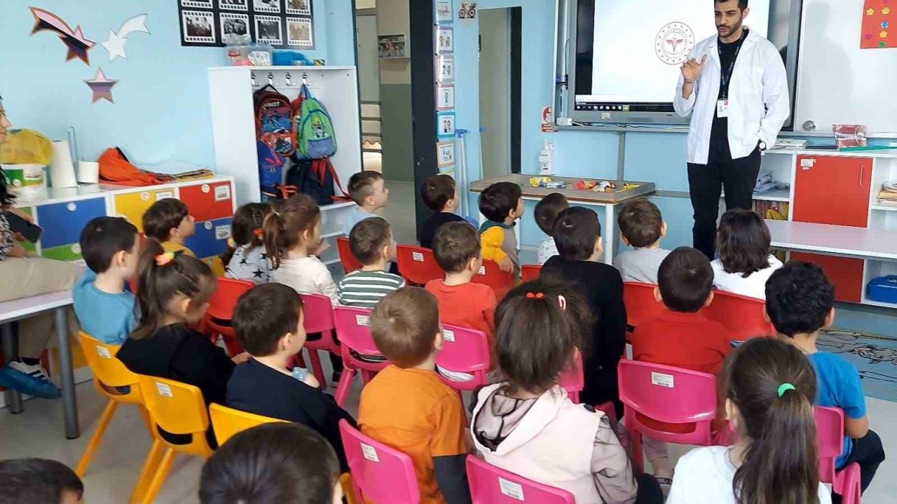 Minik öğrencilere sağlıklı beslenme anlatıldı