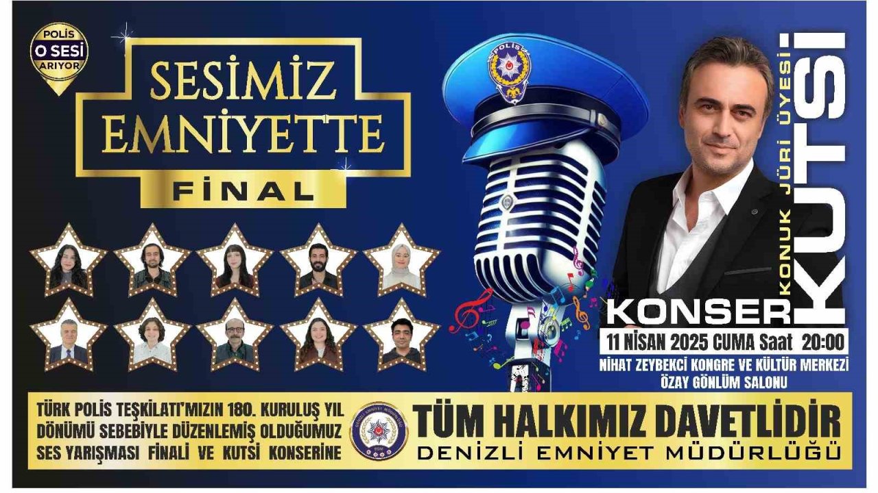 Denizli Emniyet Müdürlüğünün ses yarışmasında final heyecanı
