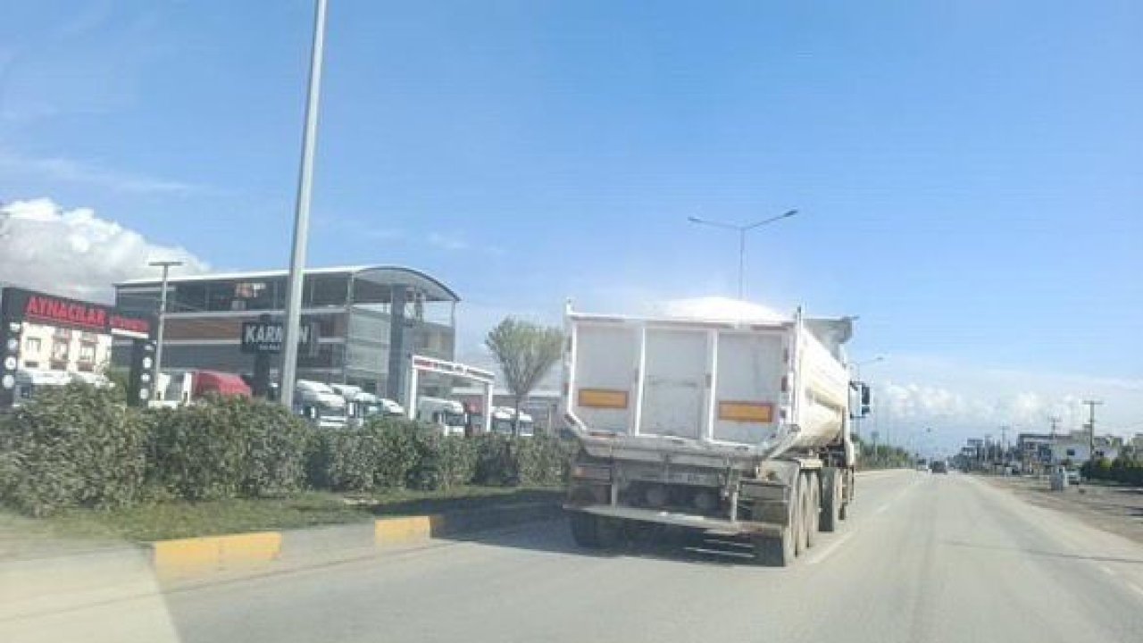 Taşıdığı yükün üzerine branda çekmeyen kamyon sürücüsüne ceza