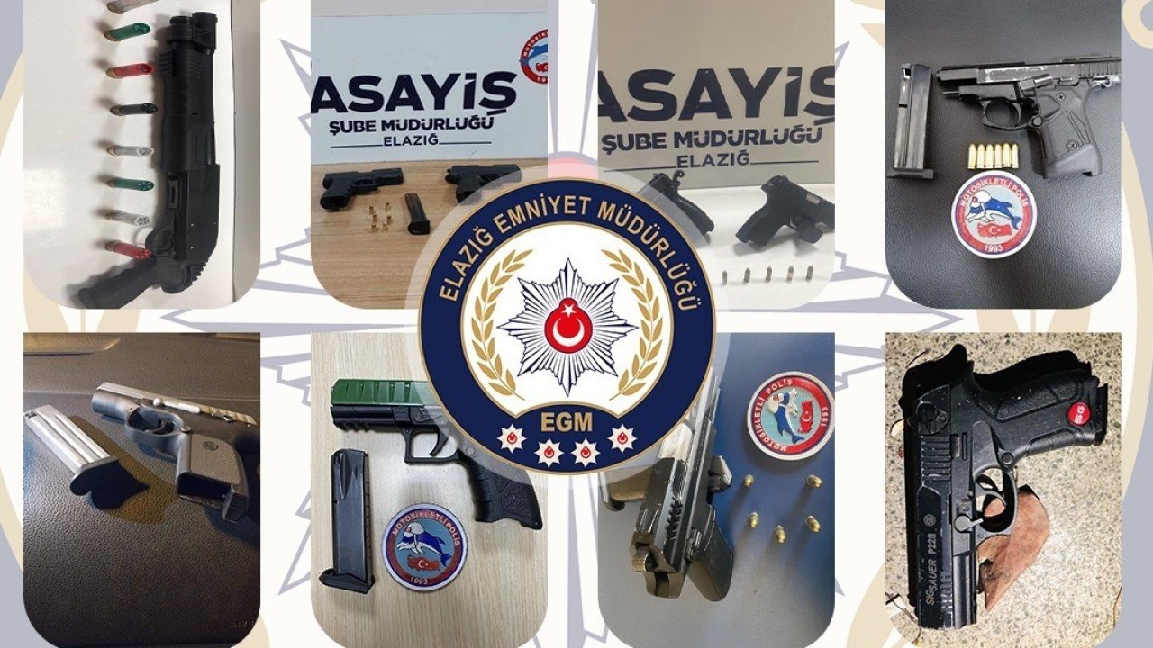 Elazığ’da 22 adet ruhsatsız silah ele geçirildi