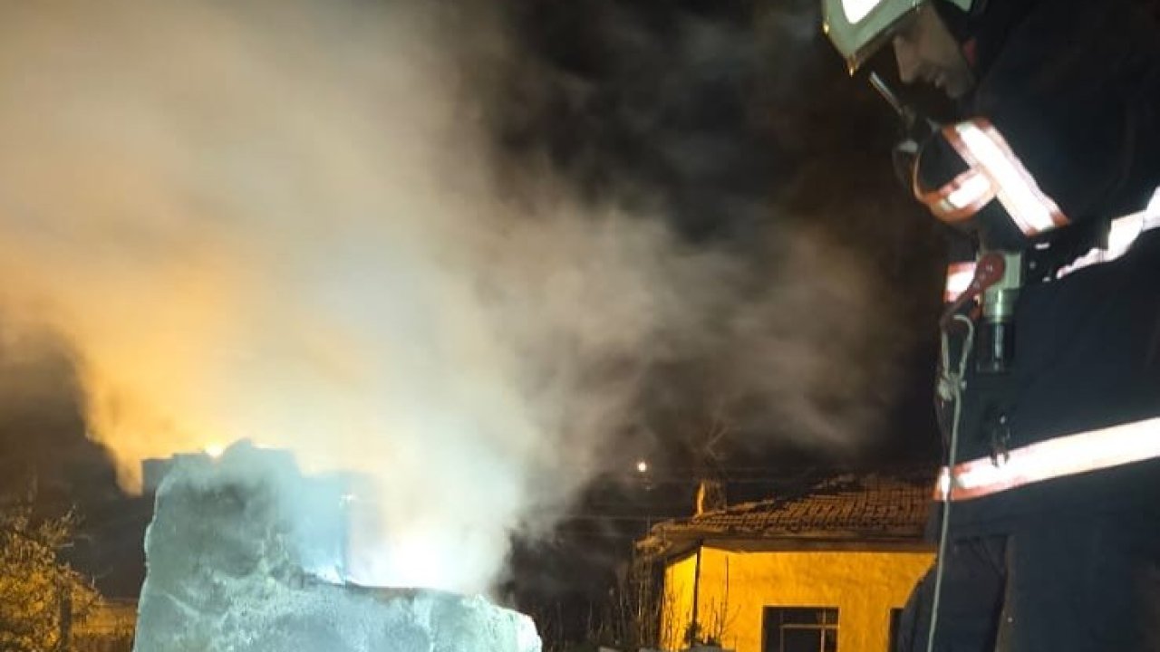 Çankırı’da korkutan baca yangını
