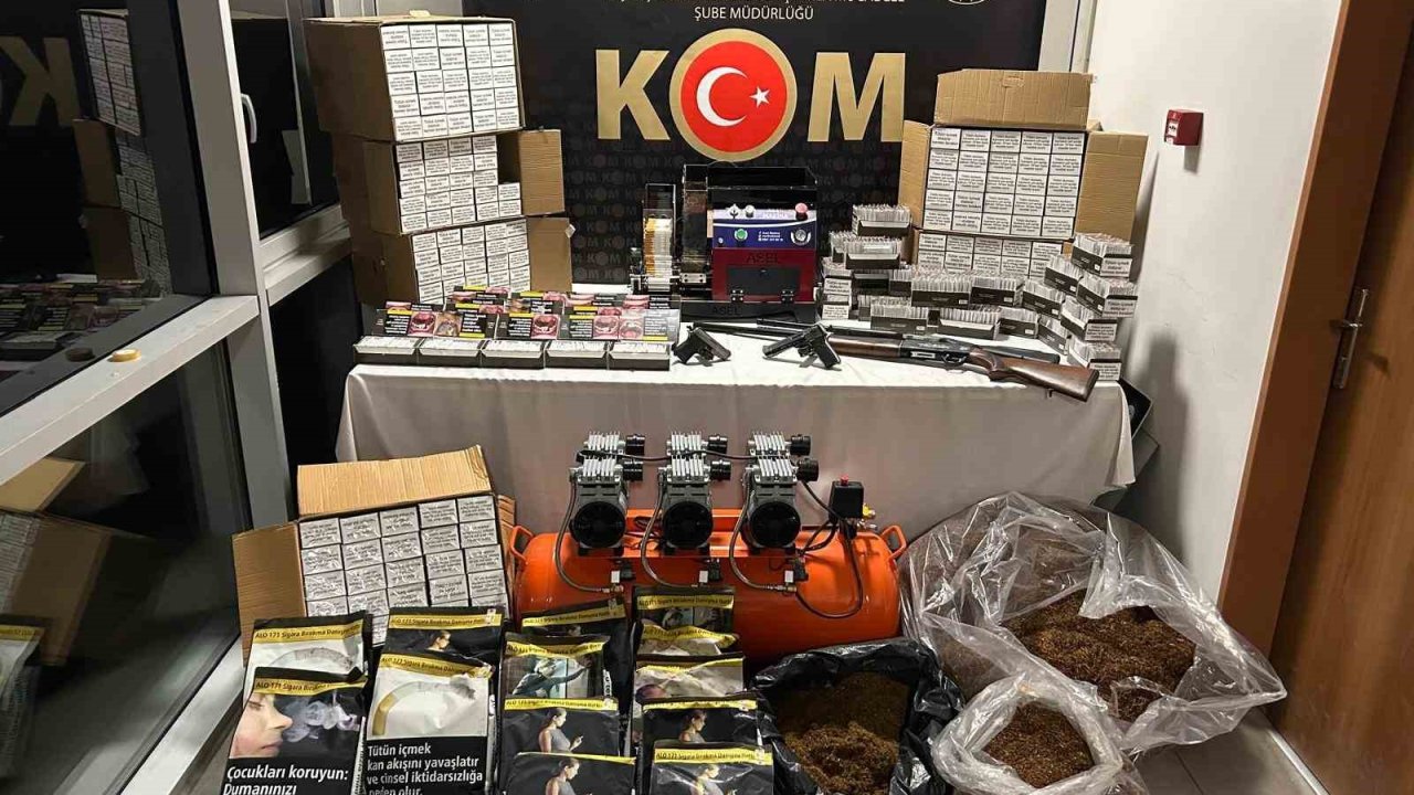 Kütahya’da kaçak tütün ve makaron operasyonu