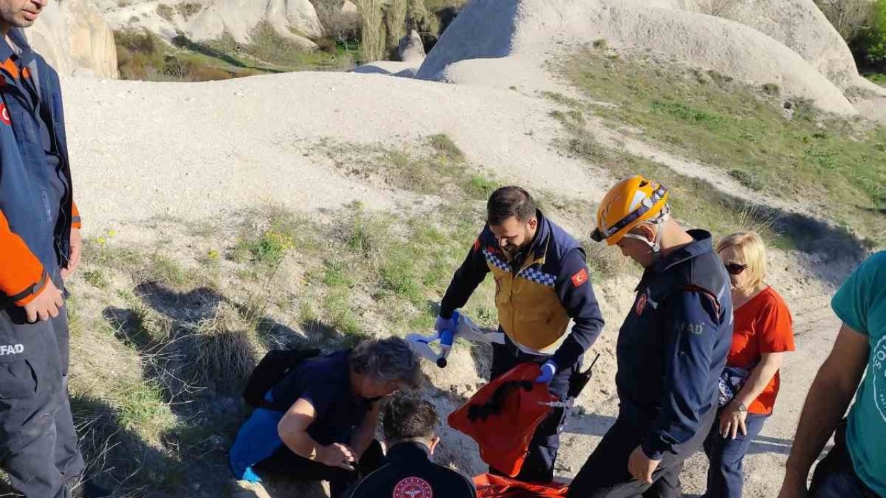 Kapadokya’yı gezerken yaralanan İspanyol turist kurtarıldı