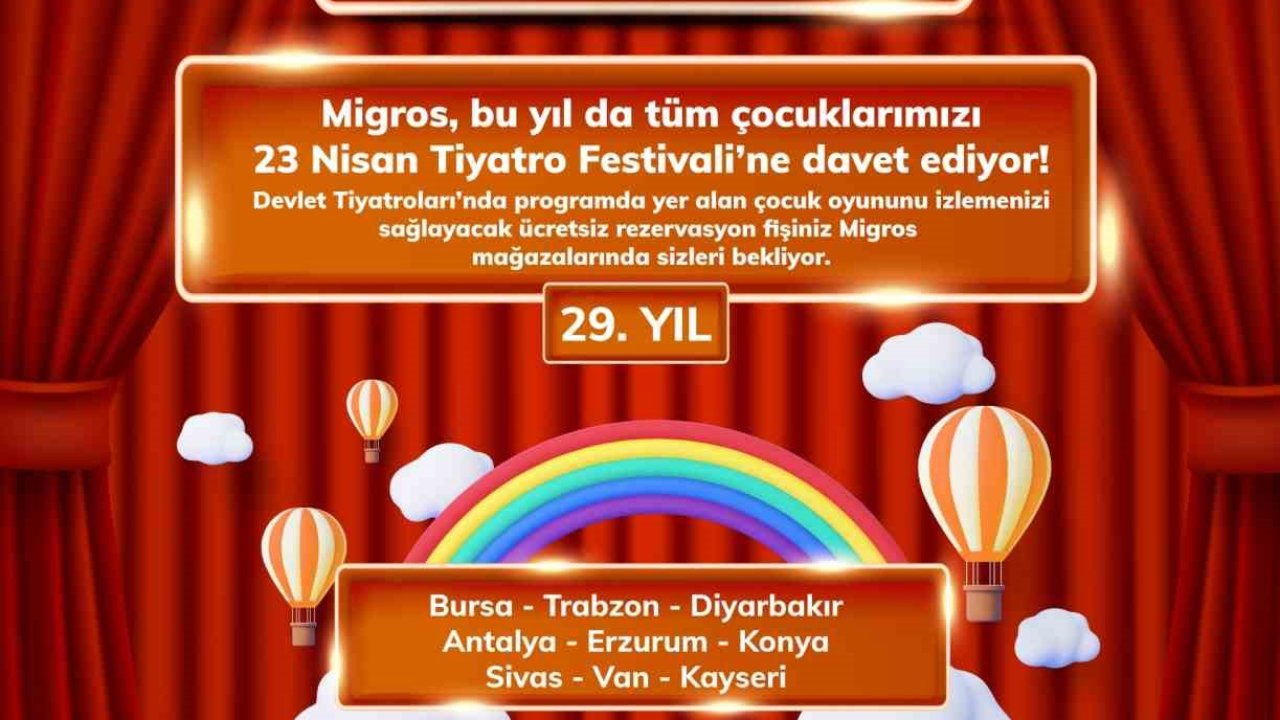 Migros’un geleneksel ‘23 Nisan Çocuk Tiyatrosu’ perdelerini 29’uncu kez çocuklar için açıyor