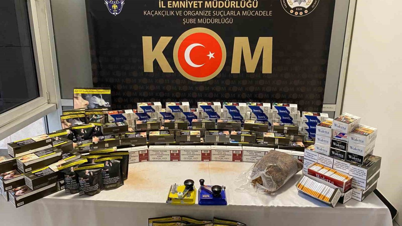 Kütahya’da 2 ev ve 1 işyerinde kaçak tütün ve makaron ele geçirildi