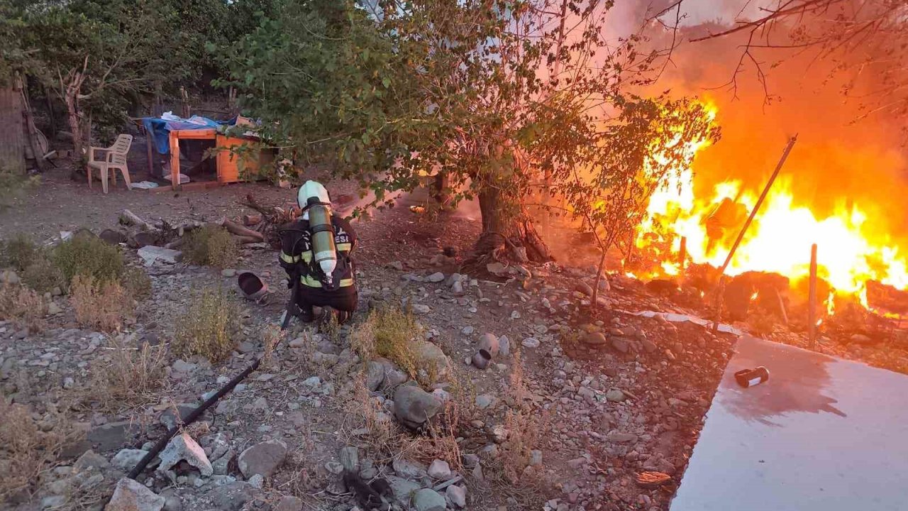 Tüpün patladığı yangın korkuttu