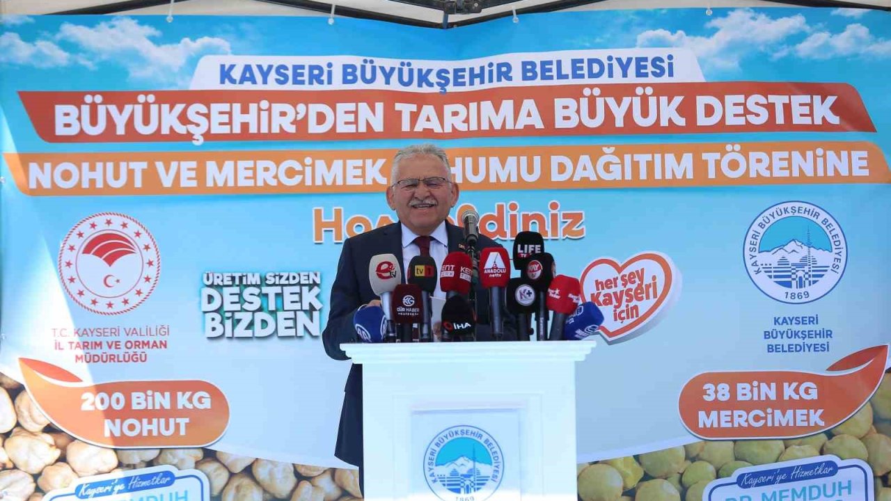 Başkan Büyükkılıç’tan üreticiye 11,5 milyon TL’lik 238 ton tohum desteği