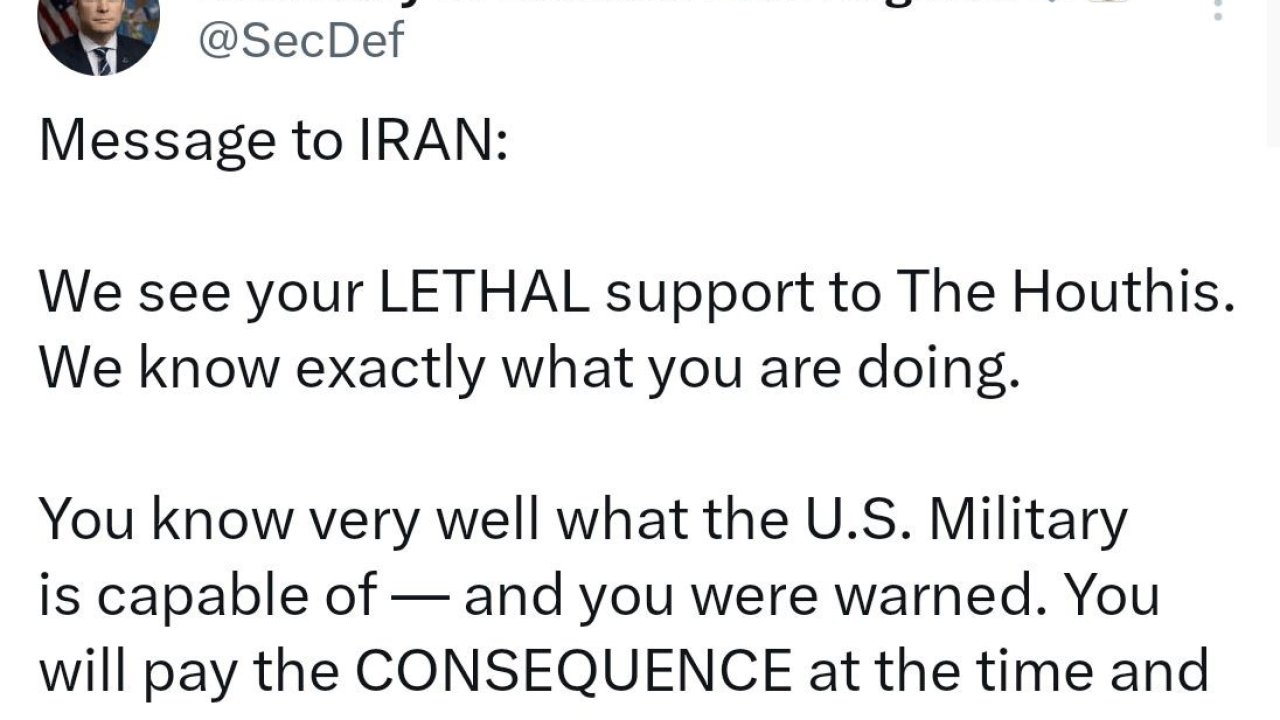 ABD Savunma Bakanı Hegseth’ten Husilere destek veren İran’a mesaj: "Sonuçlarına katlanacaksınız"