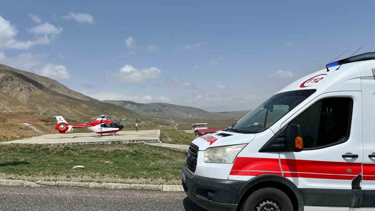 Ambulans helikopter kafa travması geçiren hasta için havalandı