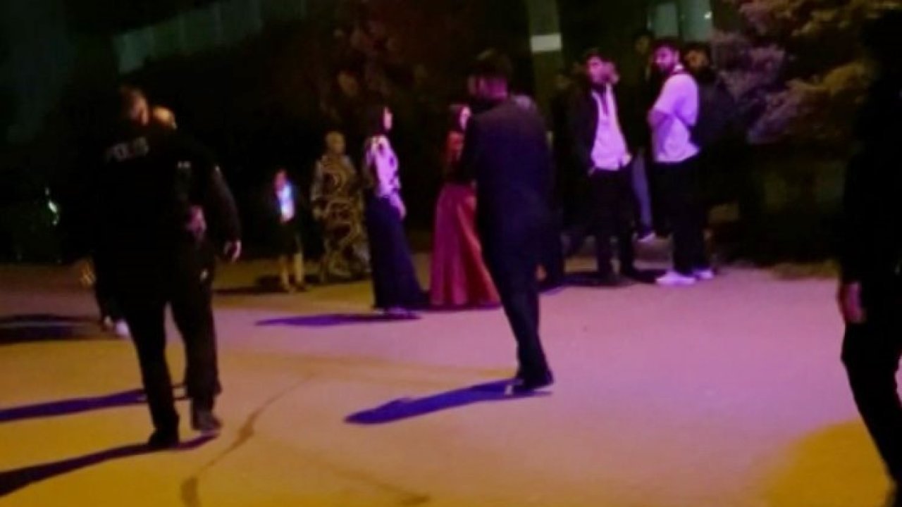 Tekme ve yumrukların havada uçuştuğu düğün kavgasında polis memurları arada kaldı