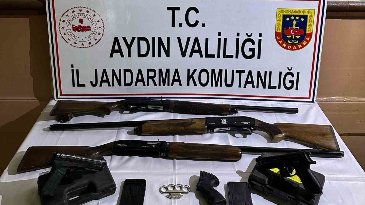Söke’deki operasyonda tabanca ve tüfek ele geçirildi