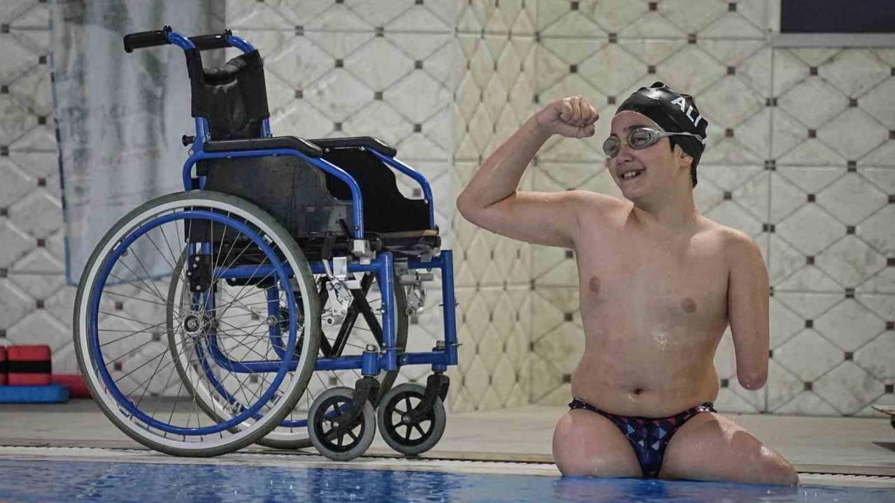 Bacakları ve sol kolu yok ama milli takım yolunda azimle çalışıyor