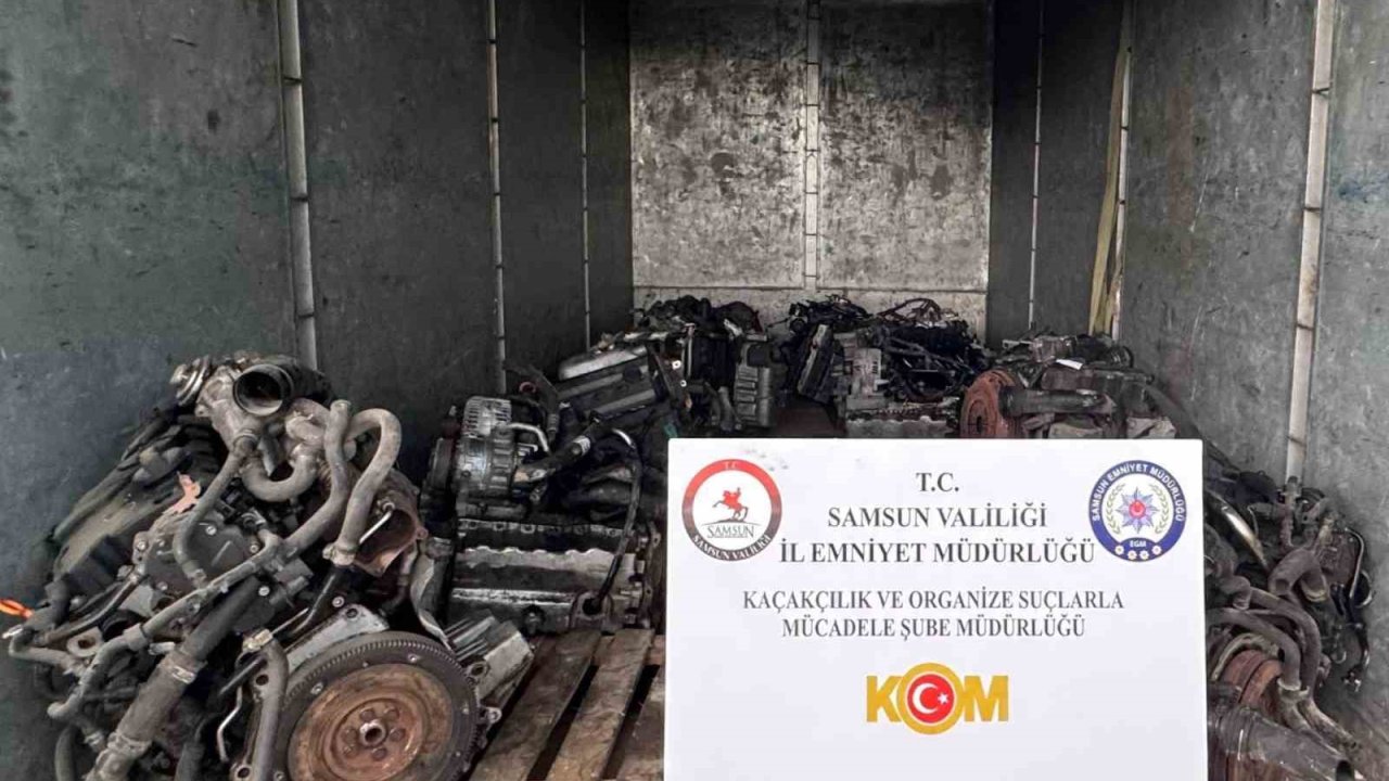Samsun’da 13 adet gümrük kaçağı lüks araç motoru ele geçirildi