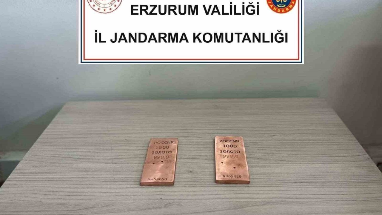 Jandarma Erzurum’da 2 kilo sahte külçe altın ele geçirdi