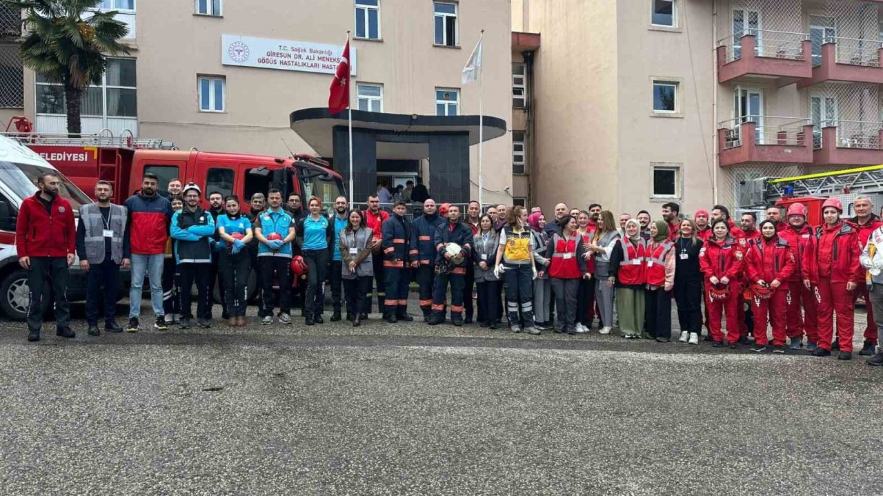 Giresun’da hastanede gerçeği aratmayan tatbikat