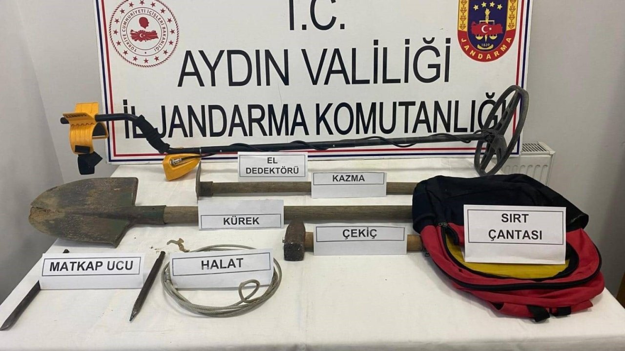 Aydın’da sit alanındaki kaçak kazıya jandarmadan suçüstü: 3 gözaltı
