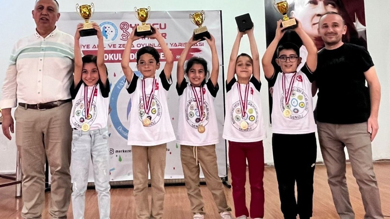Denizli’nin çocuklar Türkiye Zeka Oyunlarına damga vurdu
