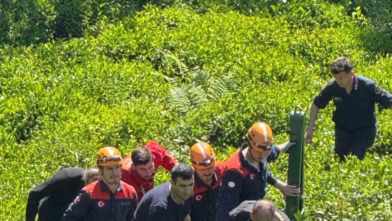 Rize’de çay bahçesinden yuvarlanan şahıs AFAD tarafından kurtarıldı