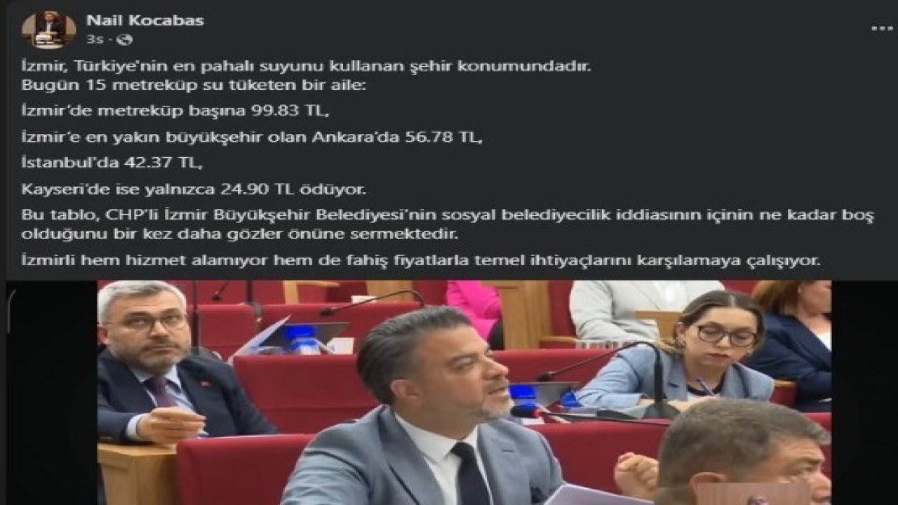 Kayseri’ye su parası övgüsü