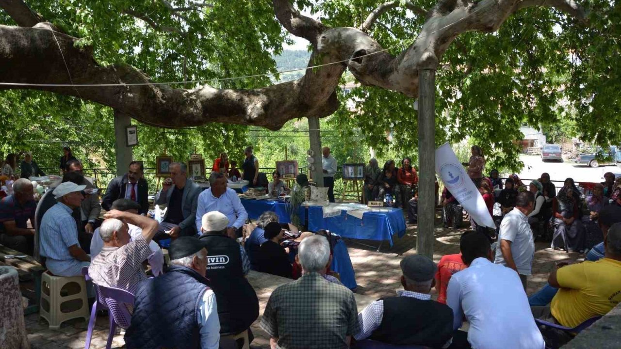 Manisa’da iki bin yıllık tarihi çınarın gölgesinde eserlerini sergilediler