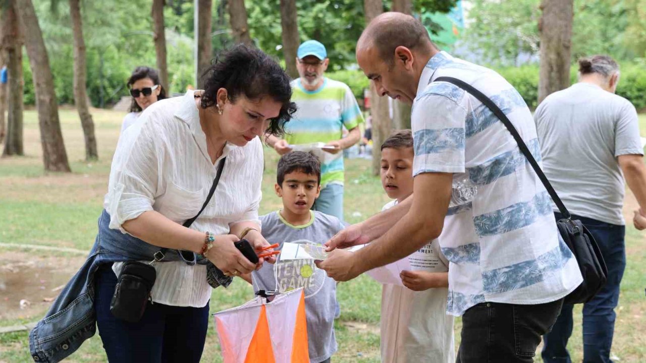 Doğada ailece sporun keyfini yaşadılar