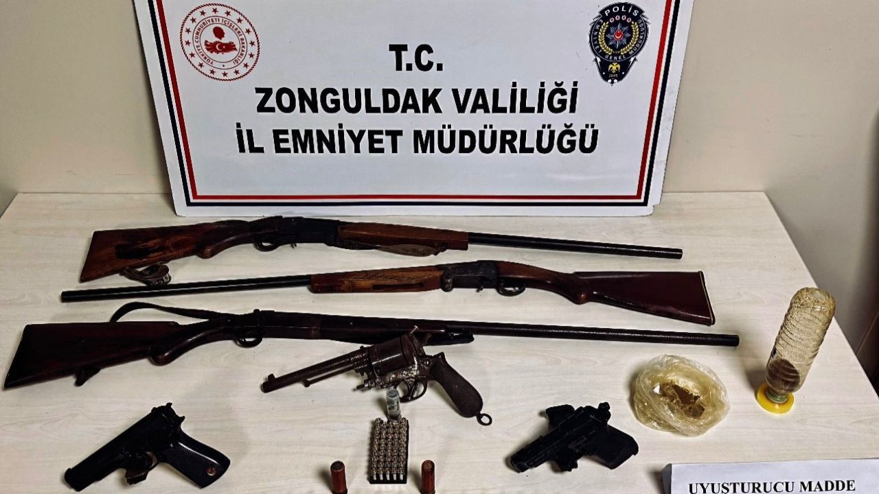 Zonguldak’ta ruhsatsız silah operasyonu; 2 kişi adli kontrolle serbest bırakıldı