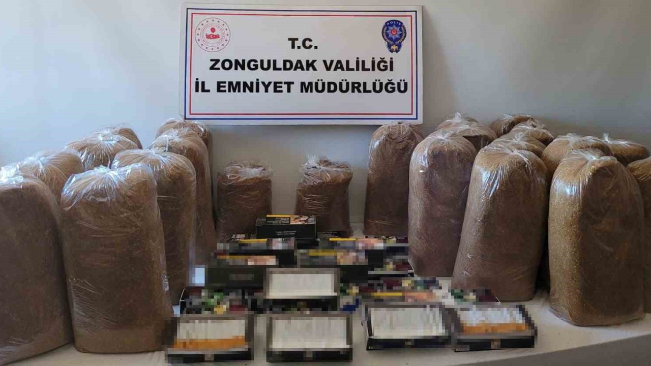 Zonguldak’ta 113 kilo kaçak tütün ve makaron ele geçirildi