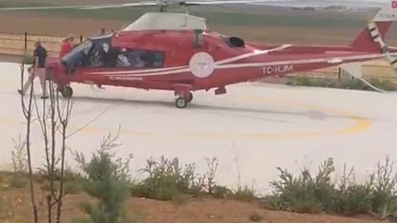 Kulu’da kalp krizi geçiren hasta için helikopter ambulans havalandı