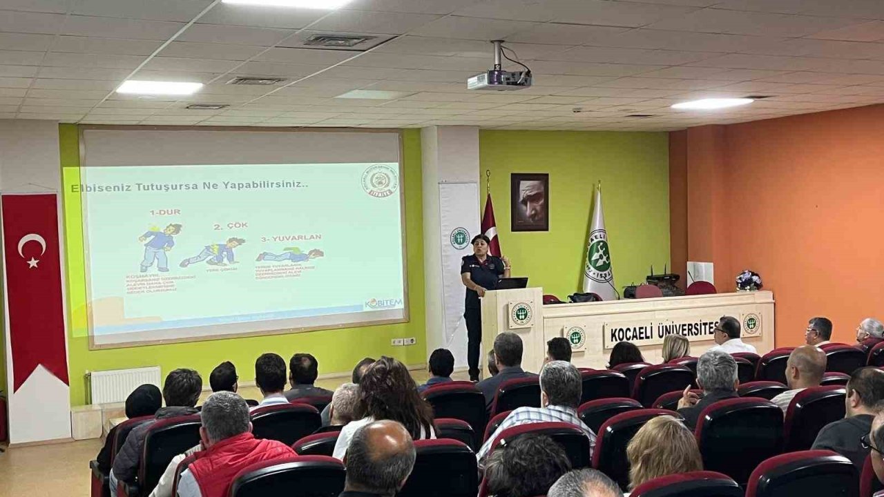 Büyükşehir itfaiyesinden KOÜ personeline eğitim