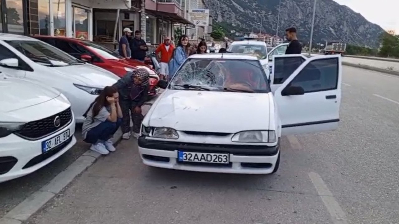 Eğirdir’de otomobilin çarpığı yaya yaralandı