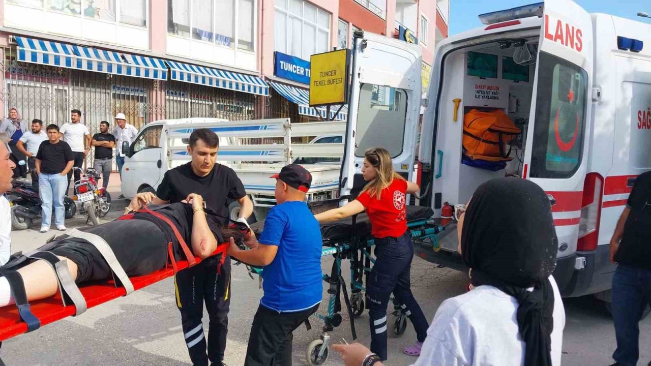 Devrilen motosikletin sürücüsü yaralandı