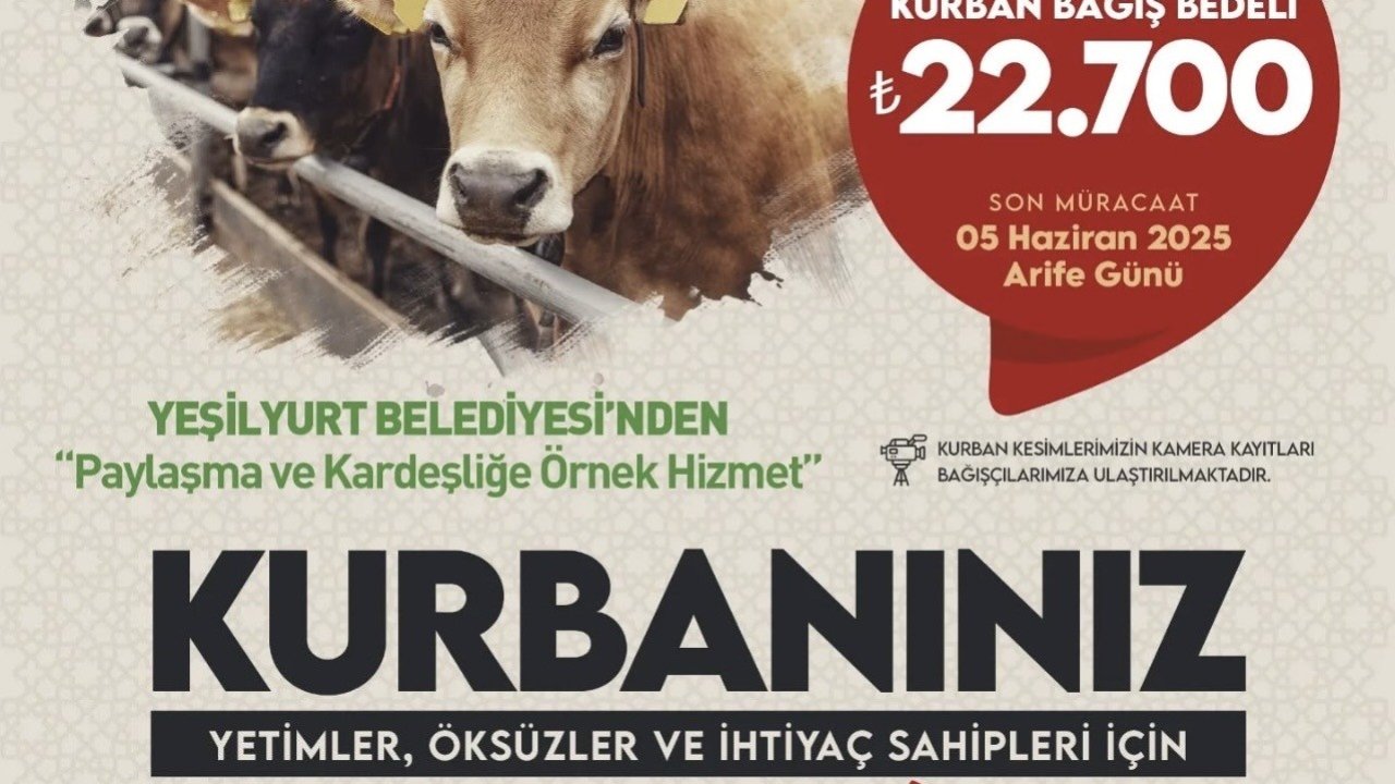 Yeşilyurt Belediyesi ’ Kurban Bağışı’ kampanyasında yarın son gün