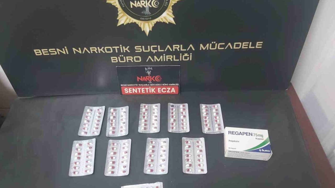Besni’de 132 sentetik hap ele geçirildi