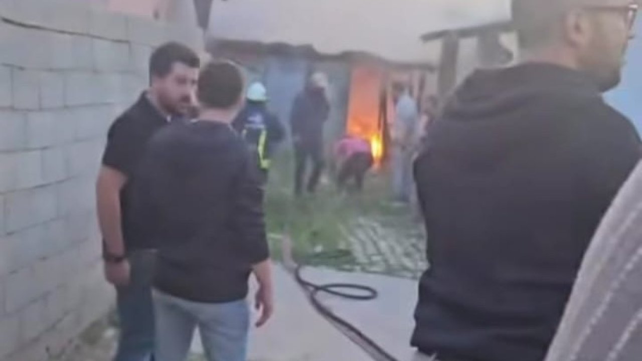 Van’da odunluk yangını