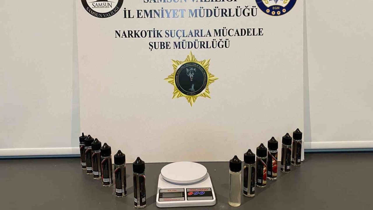 Samsun likit esrar ele geçirildi