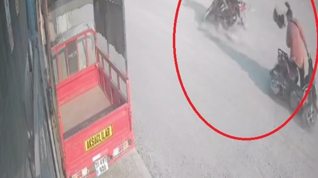 Dengesini kaybederek motosikletten düşen kadına karşıdan gelen motosiklet çarptı