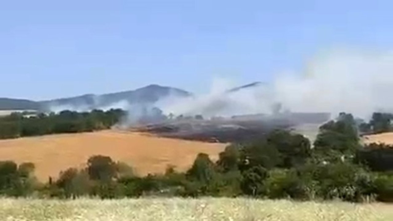 Gönen’de buğday tarlasında yangın çıktı