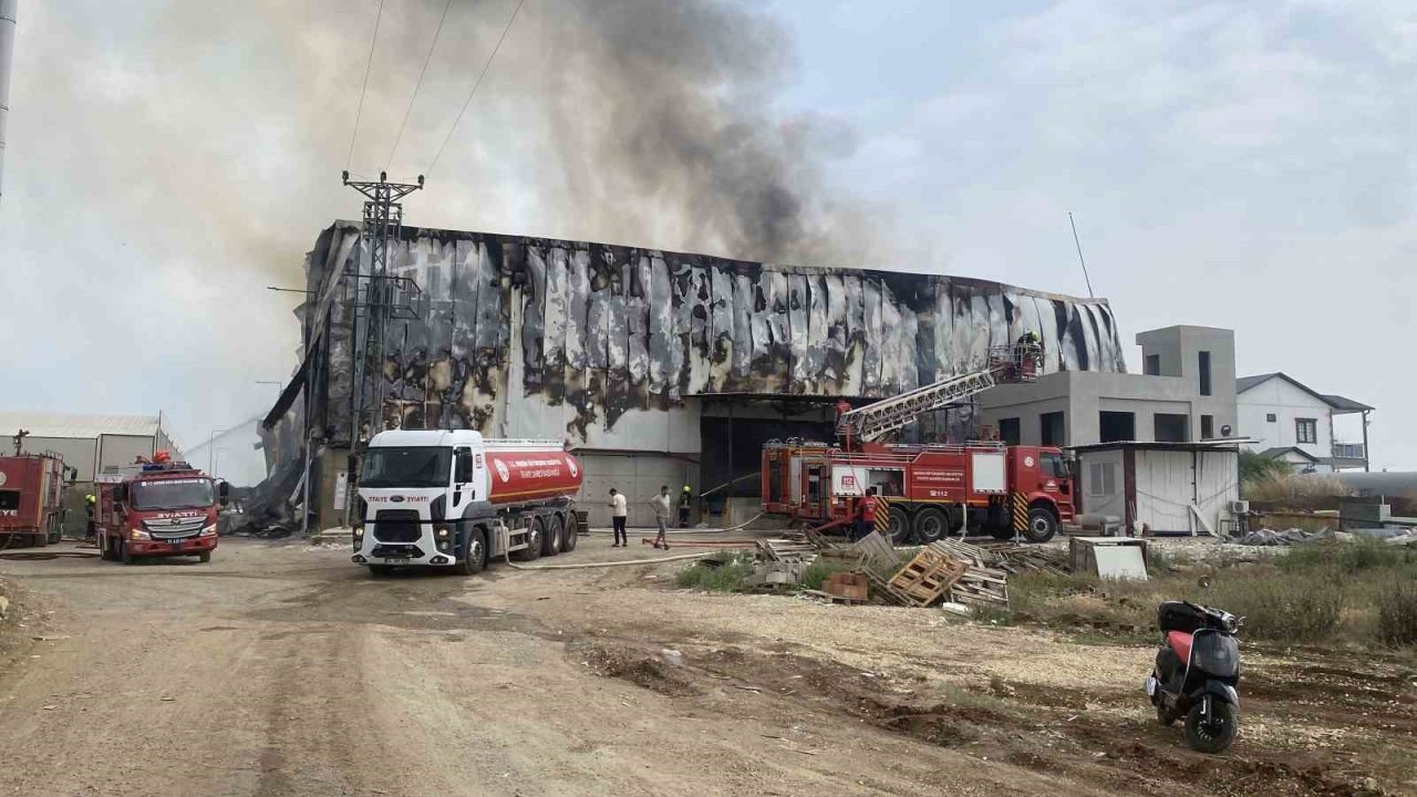 Mersin’de pamuk fabrikası deposunda yangın, ekipler müdahale ediyor