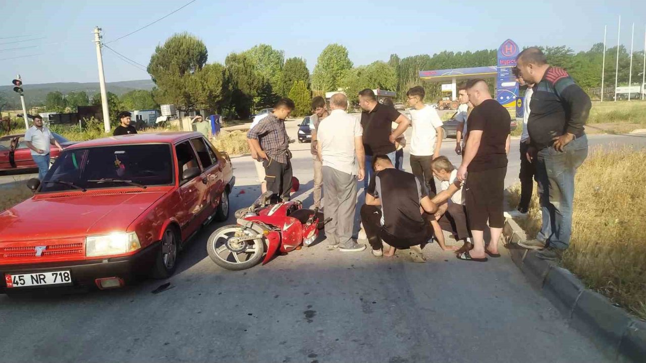 Hisarcık’ta otomobil ile motosikletle çarpıştı: 1 yaralı
