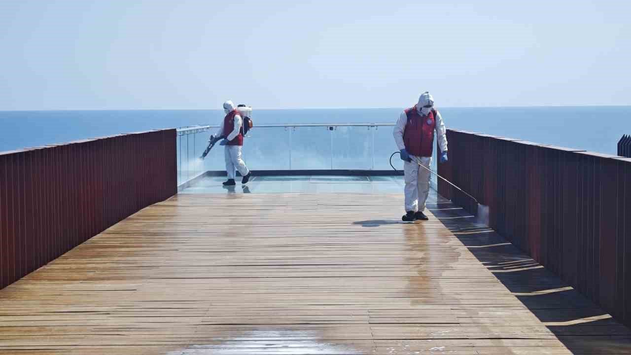 Arnavutköy’de park ve bahçeler belediye ekiplerince ilaçlanıyor