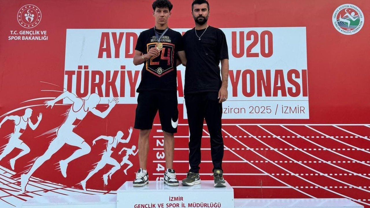 Adil Sani Konukoğlu Spor Lisesi öğrencisi Furkan Kanlı atletizmde Türkiye şampiyonu oldu