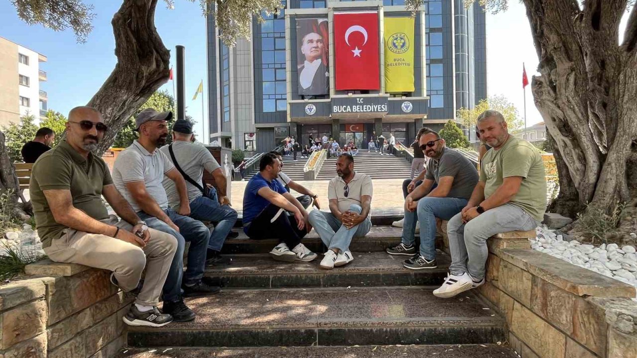 Buca Belediyesi çalışanları iş bırakma eyleminde