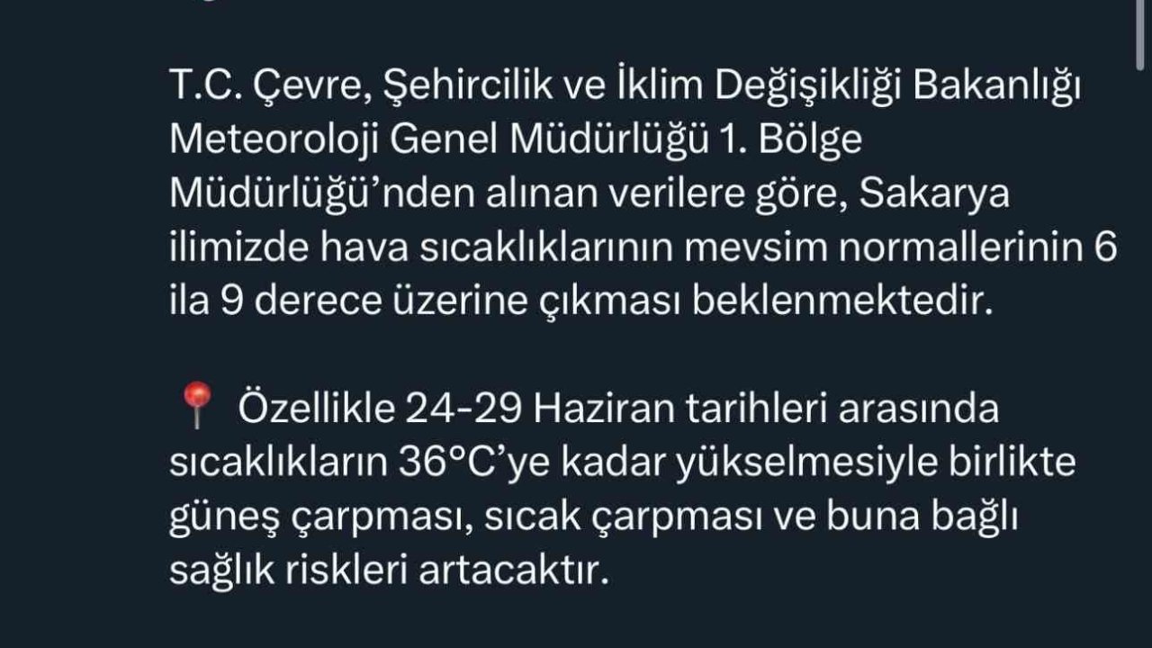 Valilik uyardı: Sakarya’da o saatlerde dışarı çıkmayın