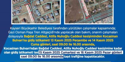 Büyükşehir Belediyesi’nden sürücülere ‘onarım çalışması’ uyarısı
