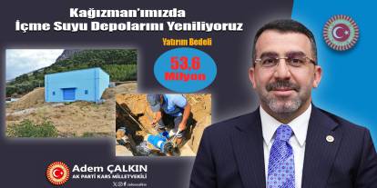 Kağızman’da İçme Suyu Altyapısına 53,6 Milyon Liralık Yatırım