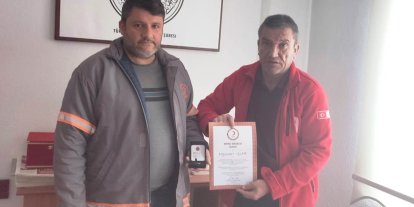 Hisarcık’ta 10 kez kan bağışladı bronz madalya aldı